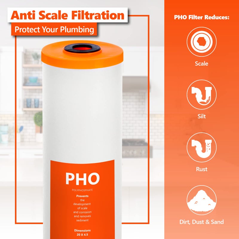 Express Water â€“ Polyphosphate Anti-Scale Water Replacement Filter â€“ Whole House Replacement Water Filter â€“ PHO High Capacity Water Filter â€“ 4.5â€ x 20â€ inch - Image 2